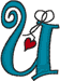 Alphabets Machine Embroidery Designs: Hanging Hearts Lowercase U