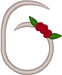 Alphabets Machine Embroidery Designs: Wedding Roses Number 6