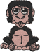 Alan the Chimp Embroidery Design