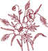 Redwork Flower & Wheat Bouquet #2 Embroidery Design