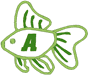 Alphabets Machine Embroidery Designs: Fishy Alphabet A