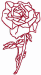 Redwork Single Rose Embroidery Design