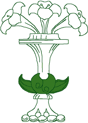 Green Vase #4 Embroidery Design