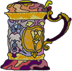 German Beer Stein Embroidery Design