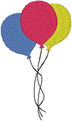 Tiny Colorful Balloons Embroidery Design