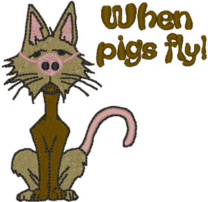 When Pigs Fly! Embroidery Design