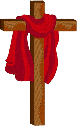 Latin Cross & Red Robe Embroidery Design