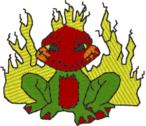 Steven the Firefrog Embroidery Design