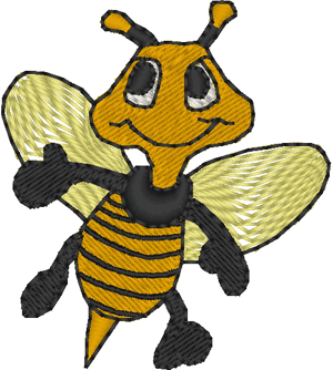 Buzzie the Happy Honeybee Embroidery Design