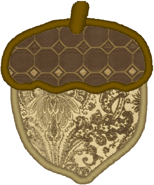 Acorn Applique Embroidery Design