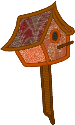 Birdhouse Applique Embroidery Design