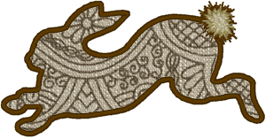 Bounding Rabbit Applique Embroidery Design