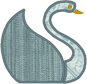 Swan Applique Embroidery Design