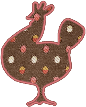 Rooster Applique Embroidery Design