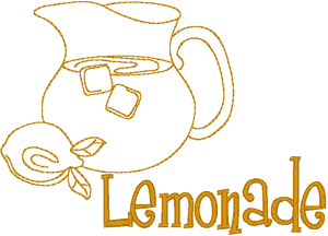 Mangowork Lemonade Pitcher Embroidery Design
