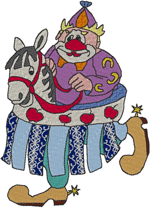 Clown with Horse Skirt Embroidery Design