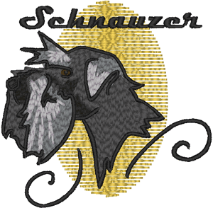 Schnauzer Embroidery Design