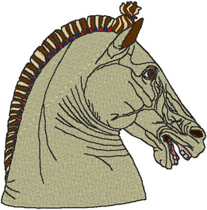 Greek Style Horse Head #2 Embroidery Design