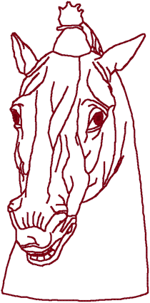 Redwork Greek Style Horse Head Embroidery Design