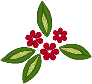 Red Flower Element Embroidery Design