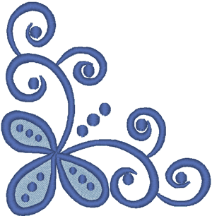 Fancy Flower Corner Embroidery Design