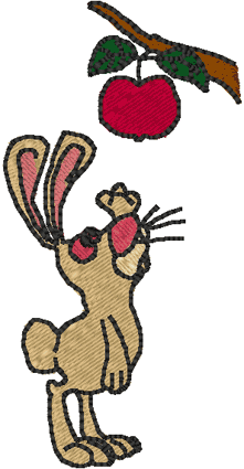 Earl the Bunny & His Apple Embroidery Design