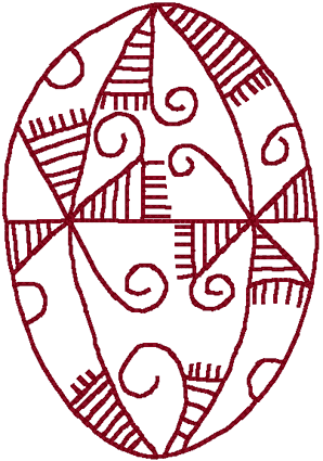 Redwork Hand Painted Czech Easter Egg #2 Embroidery Design