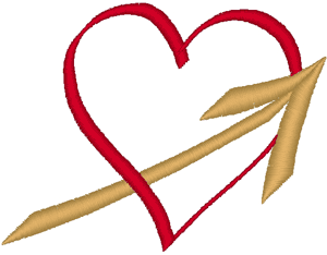 Heart & Arrow Embroidery Design