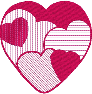 Hearts in Hearts Embroidery Design