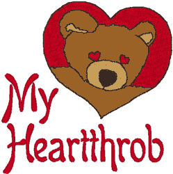 My Heartthrob Bear Embroidery Design