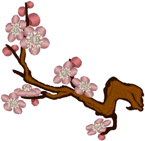 Japanese Cherry Blossom Embroidery Design