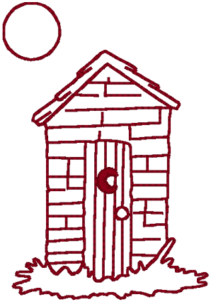 Redwork Outhouse Embroidery Design