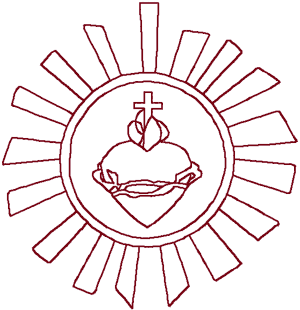 Redwork Sacred Heart Symbol Embroidery Design