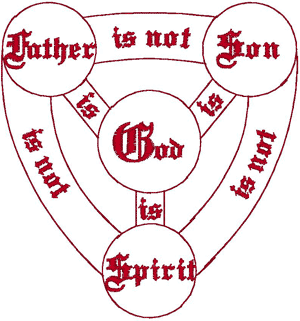 Machine Embroidery Design: Redwork Shield of the Trinity