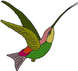 Colorful Hovering Hummingbird Embroidery Design