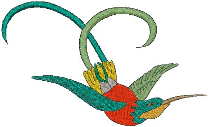 Soaring Sunbird Embroidery Design