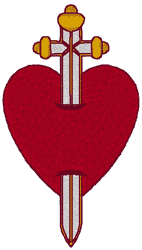 Sacred Heart and Sword Embroidery Design