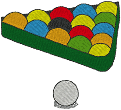 Billiards Racked Up Embroidery Design