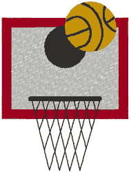 Basketball Logo Embroidery Design
