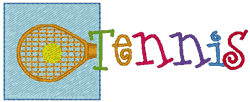 Tennis Logo Embroidery Design