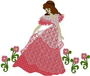 Pink Lace Southern Belle Embroidery Design