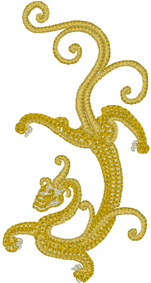 Slithering Dragon Embroidery Design