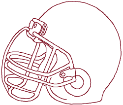 Redwork Football Helmet Embroidery Design