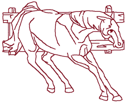 Redwork Horseplay Embroidery Design