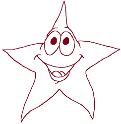 Redwork Twinkle Star #1 Embroidery Design