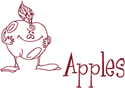 Redwork Madcap Cookery: Apples Embroidery Design