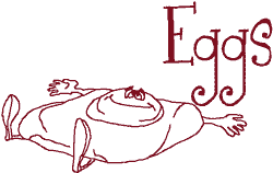 Redwork Madcap Cookery: Eggs Embroidery Design