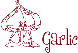 Redwork Madcap Cookery: Garlic Embroidery Design