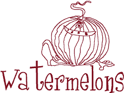 Redwork Madcap Cookery: Watermelons Embroidery Design