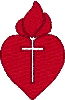 Heart and Flame Embroidery Design
